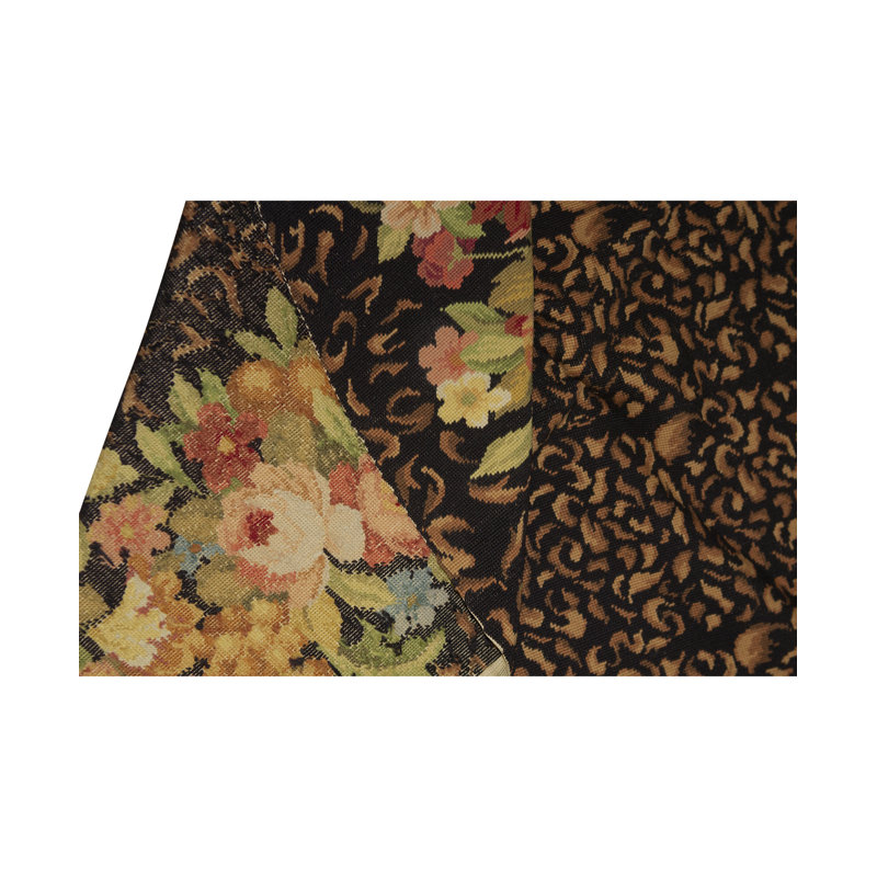 Hand-Knotted High-Quality Brown, Black, and Yellow Round Area Rug