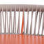 Tabourets de bar d'extérieur à structure en aluminium à hauteur d'assise de 29 po avec dossier en forme de feston tissé à la corde, ensemble de 2