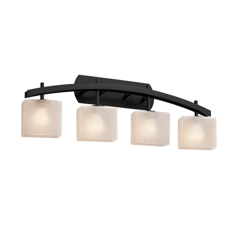 Casson 4 - Light Bath Bar, Matte Black, Opal