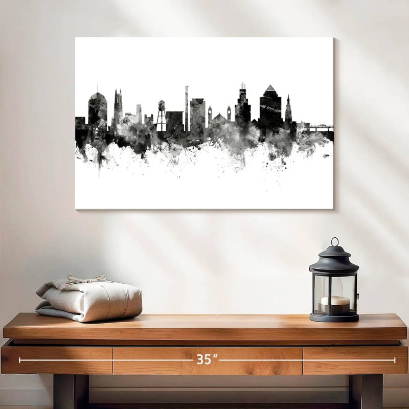 Durham North Carolina Skyline V, 16" H x 24" W