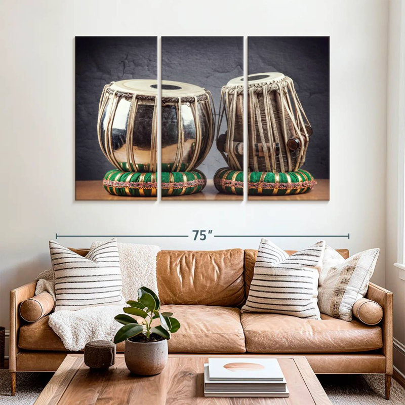 Abarca Tabla Drums, H 42 po x l 65 po
