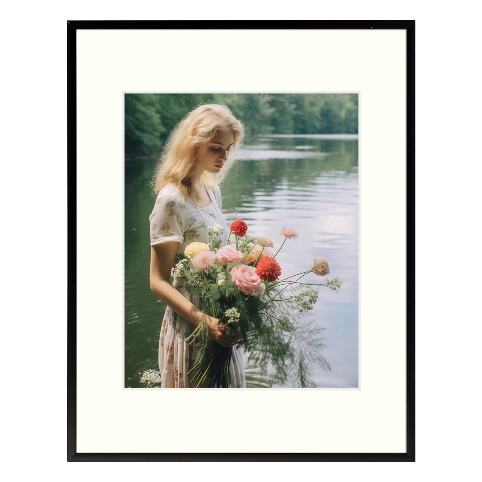Drennon Classic Metal Picture Frame - Black 11" x 14" Matted to 8" x 10"