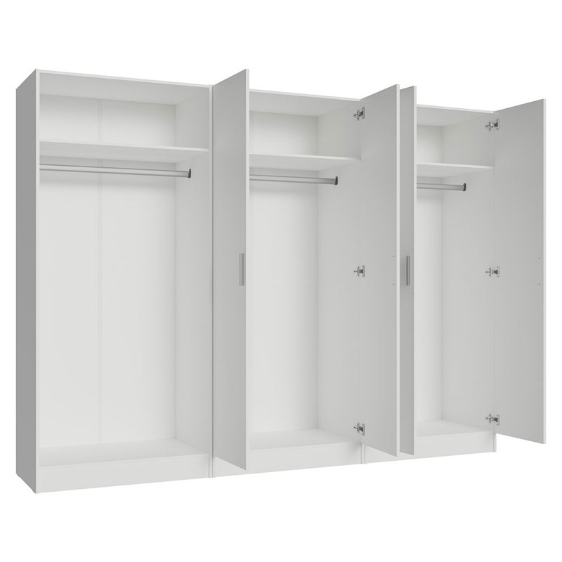 Armoire de rangement à 6 portes avec de nombreuses tablettes Latitude, Blanc