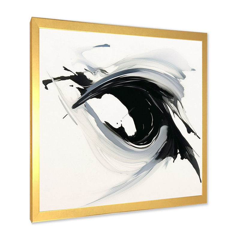 Abstrait neutre X sur toile, Encadrement doré, H 32 po x l 24 po x P 1 po