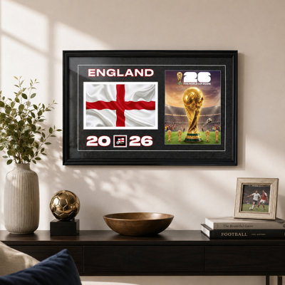 "Team England 2026 World Cup", sous licence officielle, reproduction encadrée 15 x 24 par 
