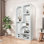 FDGLHOMESS-White Arched Cave Storage Display Cabinet Cream Style Display Cabinet Bookcase