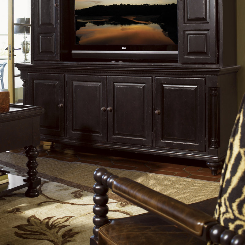 Kingstown Black Traditional Media Console with Cabinet