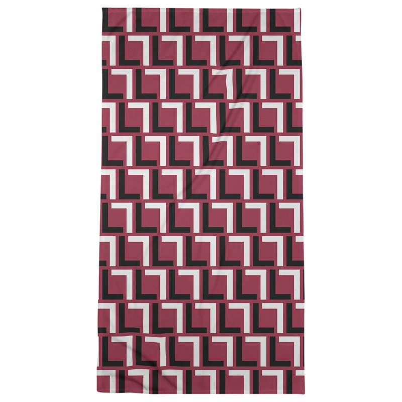 Bath Towel, Red/Black/White