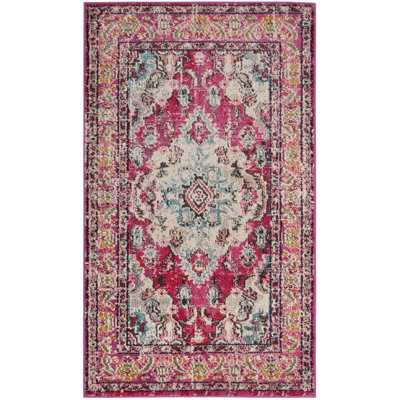 Tibbetts Persian Inspired Pink Area Rug