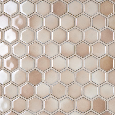 Carreau de mosaïque en porcelaine pour plancher et mur Hex 10-7 / 8 "x 12-5 / 8" Hudson