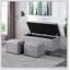 Ensemble de repose-pieds rectangulaire 1 pièce en tissu de lin avec 2 repose-pieds