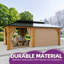 Pavillon de jardin en bois massif l 20 pi x P 12 pi avec double toit rigide et rideaux-127865801