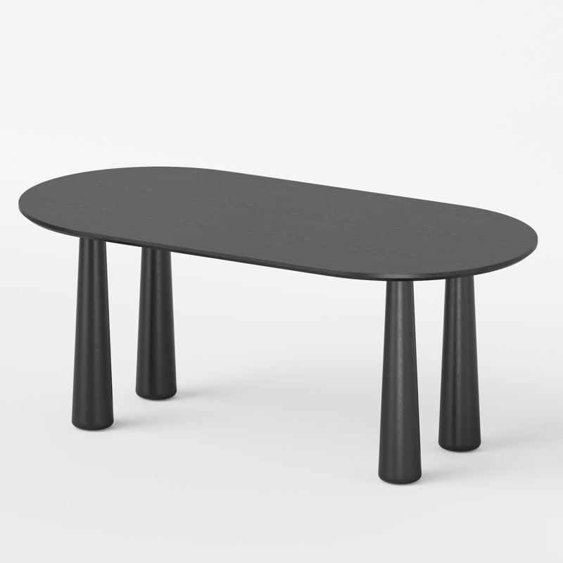Table de salle à manger en bois, H 30 po x L 79 po x l 40 po, Noir, noir, noir, noir