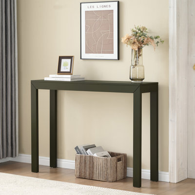 Console moderne pour le hall d'entrée ou le salon, table de canapé étroite avec un design rectangulaire élégant pour le couloir ou le canapé derrière
