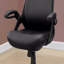 Chaise de bureau, hauteur réglable, pivotante, ergonomique, accoudoirs, bureau d'ordinateur, bureau, aspect cuir noir, métal noir, contemporain, moderne-130146035