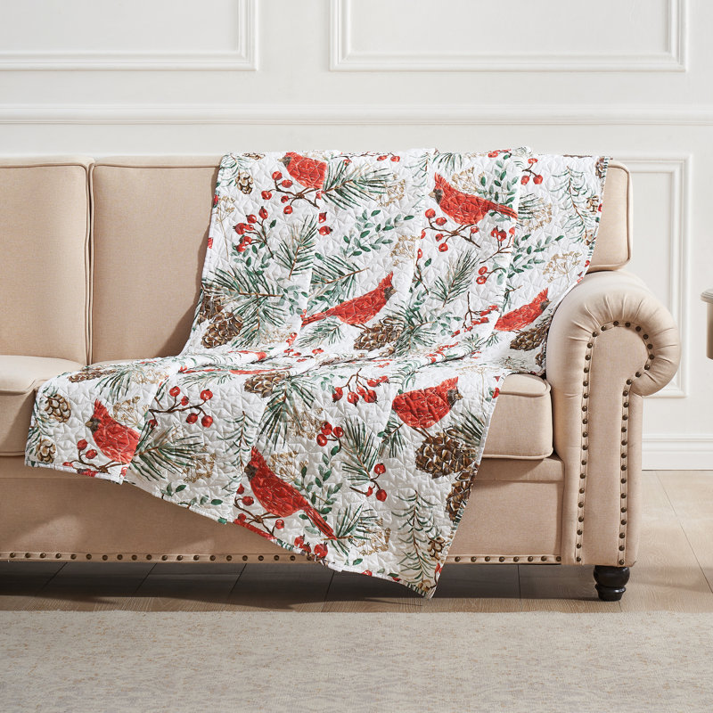 Jeté écossais cardinal Greenland Home Fashions - 50 po x 60 po, coquille en microfibre brossée, rembourrage en mélange de coton, lavable à la machine