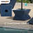 Sunjoy Outdoor Side Table with Umbrella Hole, Poolside 16 Inch Rattan Wicker Square Combination Umbrella Stand Side Table-94810503