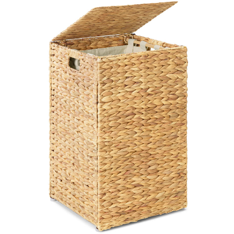 Petit panier à linge avec couvercle, Naturel