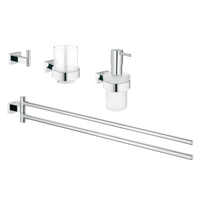 Essentials Cube 4 Piece Bathroom Hardware Set