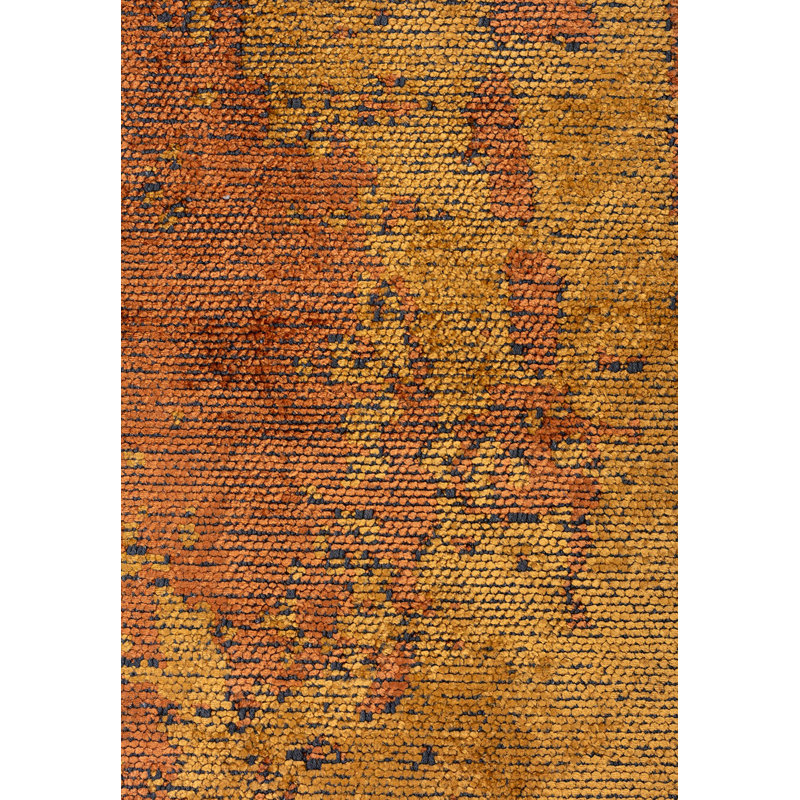 Rapture Abstract Area Rug in Orange, Rectangle 9'10" x 14'
