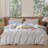 MooMee Striped Duvet Cover Set 100% Washed Cotton Linen Like Textured-111720999-112681252