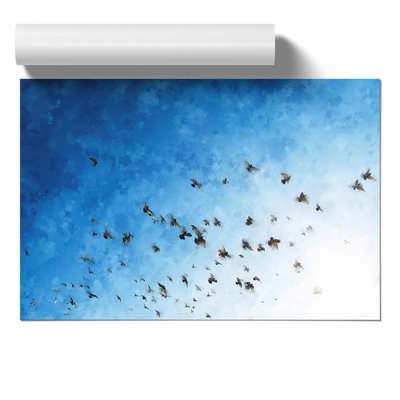 Flying Pigeons Painting - Frameless Print