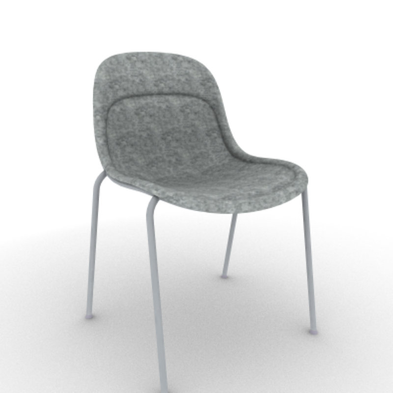 Chaise d'invité Vale, Gris, Argent
