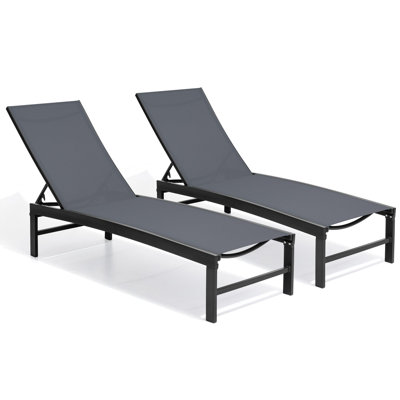 Patio Metal Reclining Chaise Lounge Set by Ebern Designs