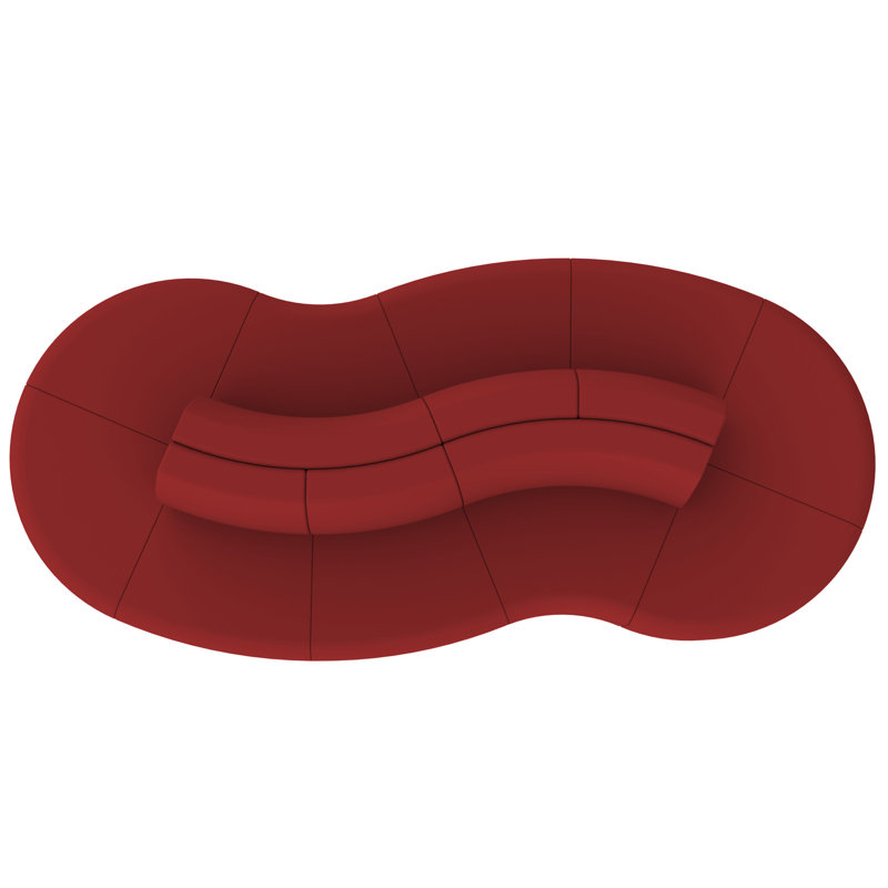 Ensemble de 10 chaises Pro Wave Connect Curved Wave, Cramoisi