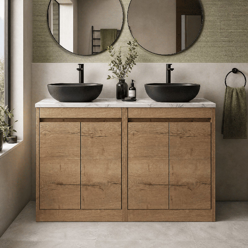 Havana 1240 mm Bathroom Vanity, Carrera Marble