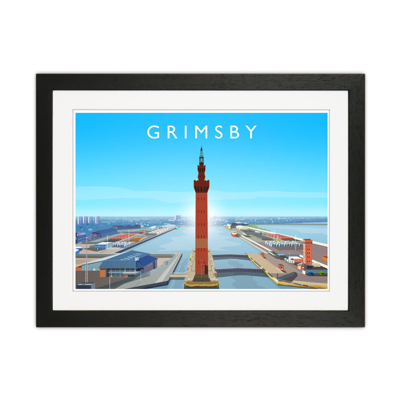 Grimsby by Richard O'Neill - Print, Black Framed, 33.5cm H x 43.5cm W x 3cm D