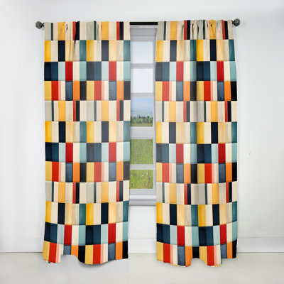 Toile contemporaine I - Rideau moderne - Velours obscurcissant - 1 panneau