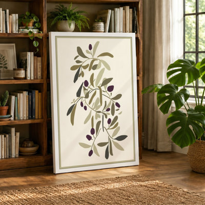 Olive Branches Study Botanical - Wrapped Canvas