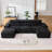 134" W Modular Boneless U-Shaped Compression Sectional Sofa-278847346