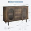 Buffet 47 "avec portes cannelées en verre - Crédence moderne Mid-Century avec tablettes réglables-430374646