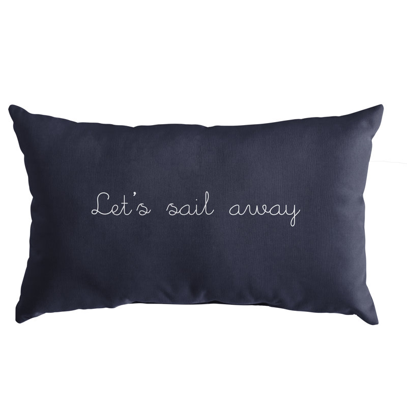 Embroidered Outdoor Throw Pillow