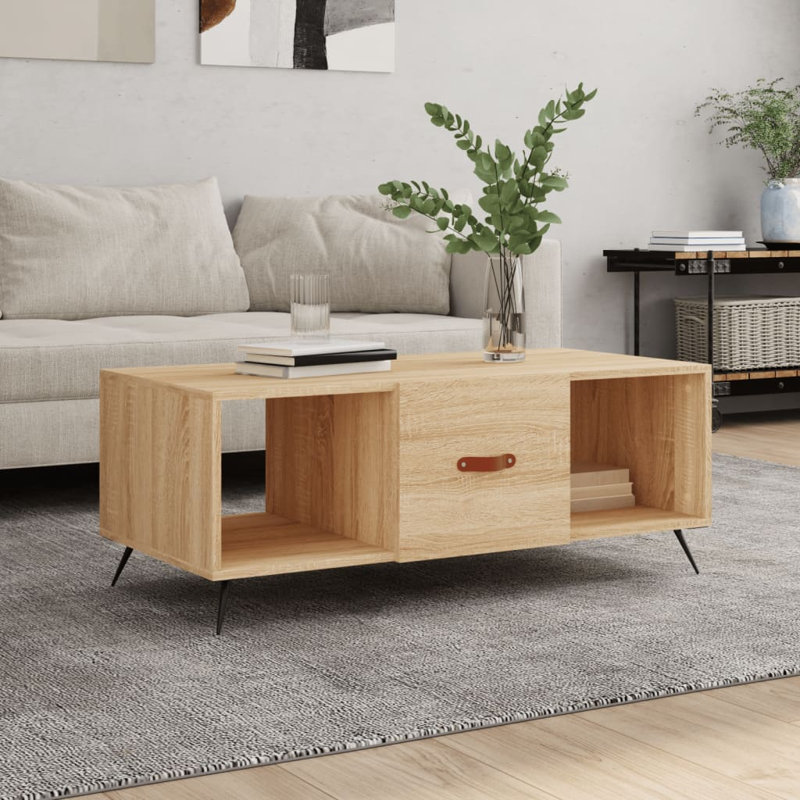  Table basse en bois d'ingénierie, table basse moyenne, Naturel
