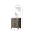 24 po De meuble-lavabo l 18 po x P 18 po avec plateau en acrylique et robinet en chêne brun, comptoir, miroir et robinet-811410450