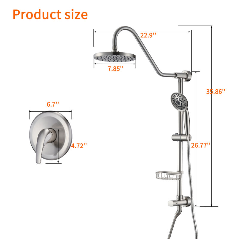 SOUEEUM Shower Faucet with Rough in-Valve & Reviews | Wayfair