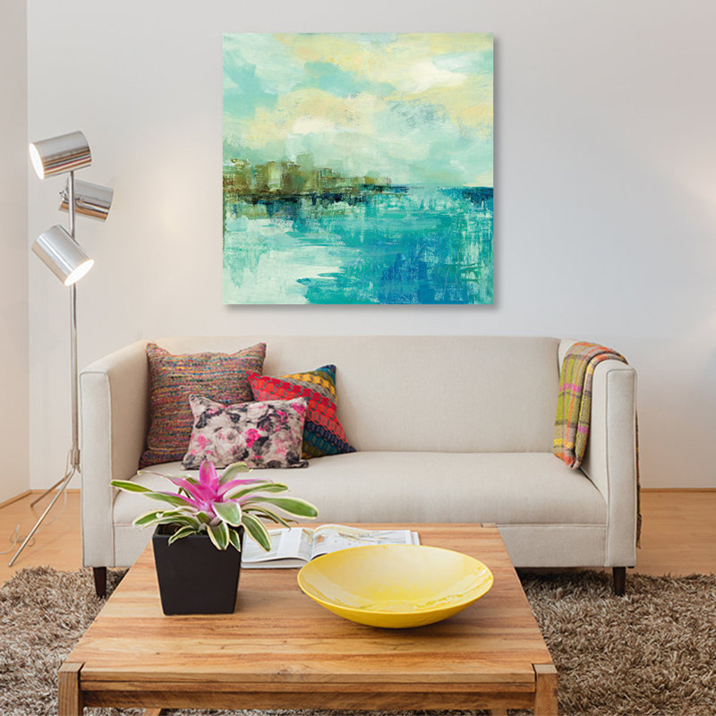 «Cliff Side Town», reproduction d'art sur toile, H 48 po x l 48 po x P 1,5 po, Toile tendue, Pas de tapis
