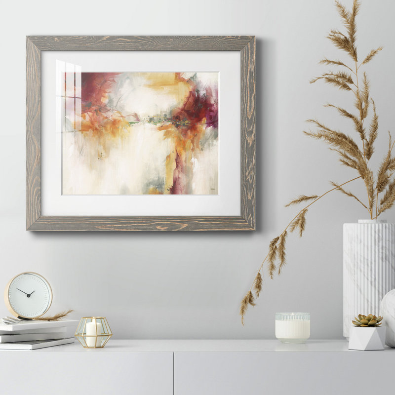 Toile tendue avec châssis Amber Winds, H 20 po x l 17 po x P 1,5 po, Papier avec cadre gris