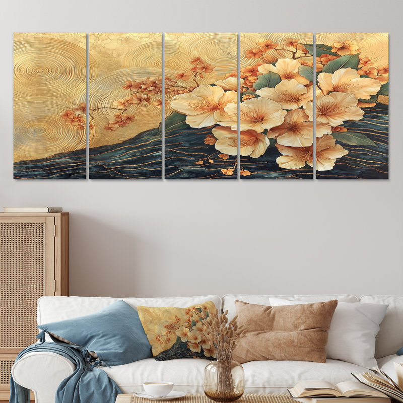 Rodgers - Rhododendron Wall Art - ensemble d'art mural, H 28 po x l 60 po, 5