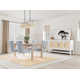 Lana Dining Set With Four Leg Table And Striped Side Chairs