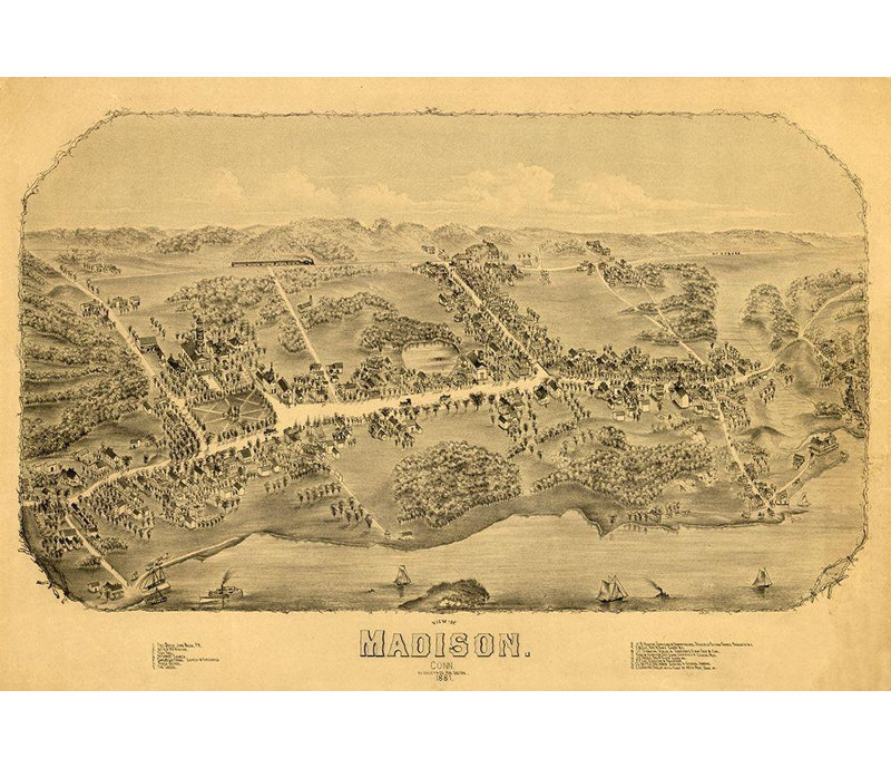 Red Barrel Studio® Bailey Gallery Wrapped Canvas Art Titled: Madison Connecticut, Bailey 1881 CTMA0003, 14" H x 18" W