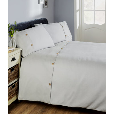 Mayes Cotton Blend Solid Colour Duvet Cover with Pillowcases Included