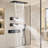 bojet Thermostatic Shower System with Digital Temperature Display 4-Function Push-Button Rain Shower Combo with Body Jet Wall Mounted Bathroom Faucet Set