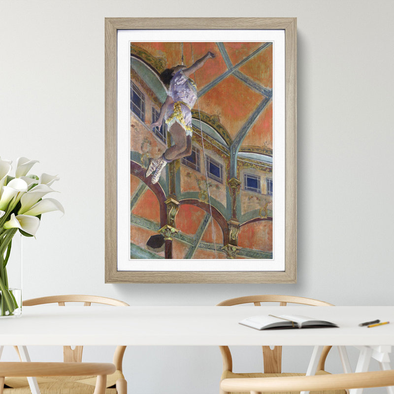 Circus Performer Miss La La by Edgar Degas - Picture Frame Painting, 65cm H x 48cm W x 2cm D, Oak Framed