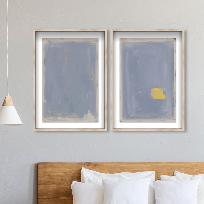 Painted Morning Set by Oliver Gal, 37" H x 25" W, Natural Oak Shadowbox