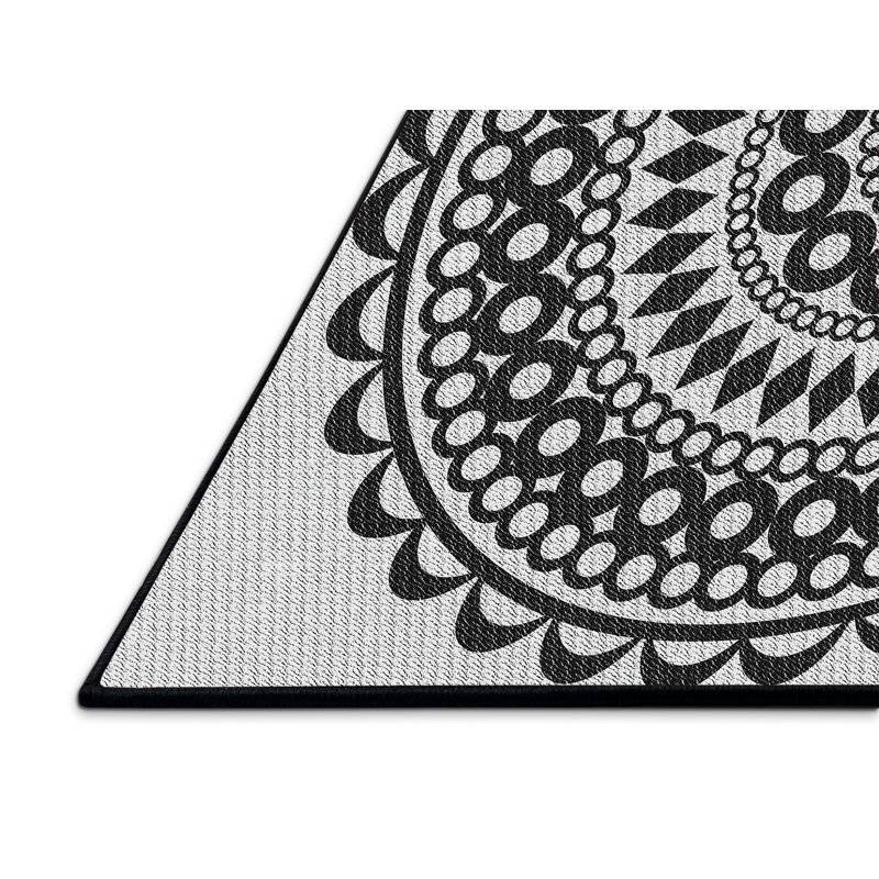 Tapis noir/beige à motifs, Rectangle 8 pi x 12 pi