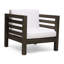 Fauteuil club d'extérieur en bois avec coussins de siège respirants de conception moderne et durable
